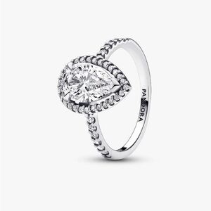 Pandora sparkling pear halo ring